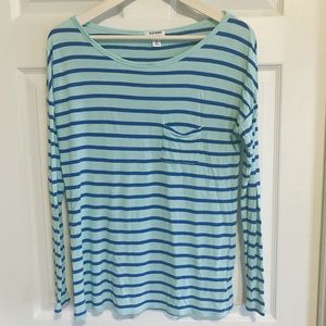 Old Navy long sleeve blue stripe tee size medium